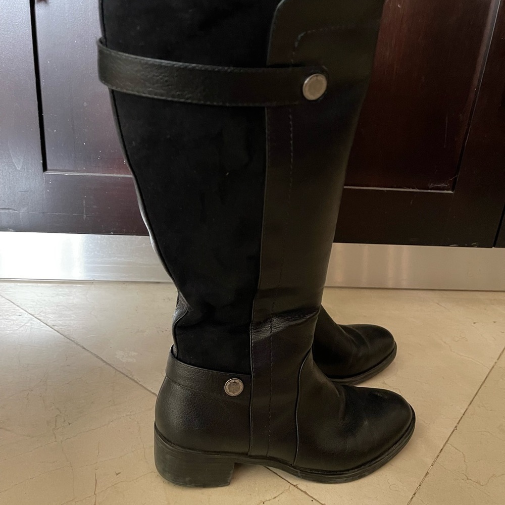 Franco Sarto black two tone tall boot